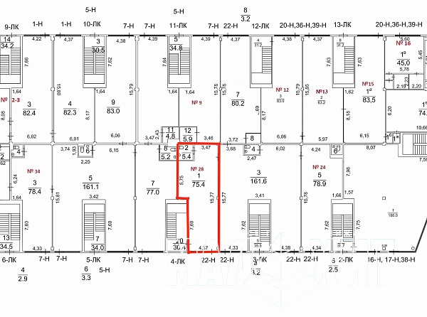 Заневский проспект 65 - Торговое помещение 81.3 м²